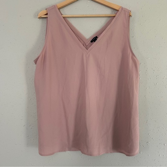 Ann Taylor Tops - Ann Taylor Factory Pink Sleeveless Top Tank Top Blouse Casual Pastel Feminine XL